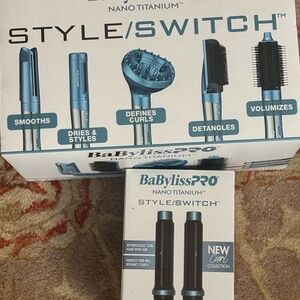 BaBylissPRO Nano Titanium Style/Switch Hair Styling Set in Teal/Black